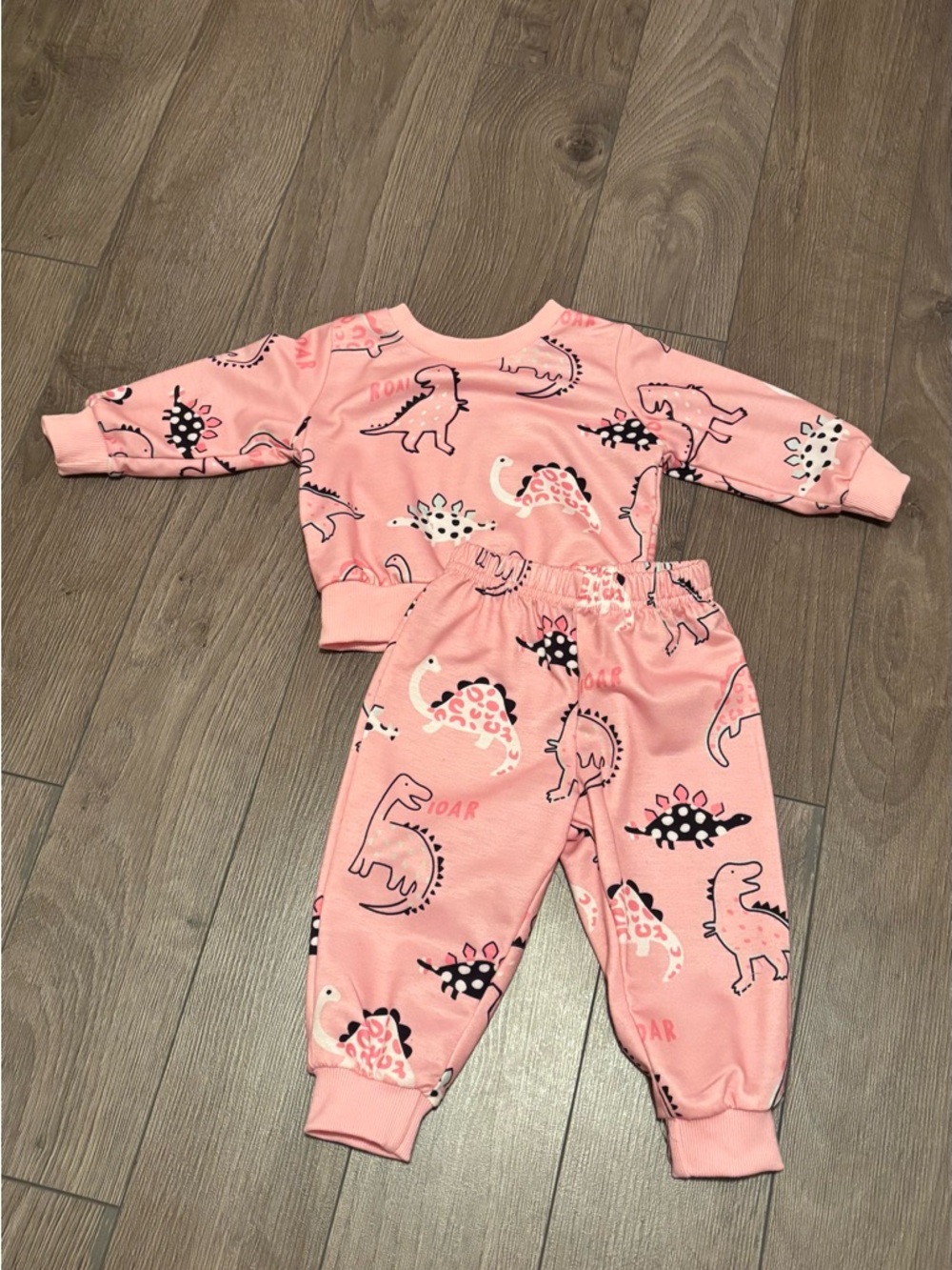 Pink Dino Print Kids Set